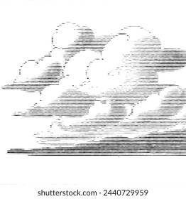 Abstract digital representation of skies and cloud shapes.