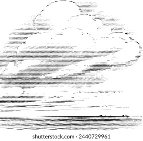 Abstract digital representation of skies and cloud shapes.