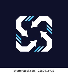 Abstract Digital IT Service  Coding Data Communication  Monogram Logo