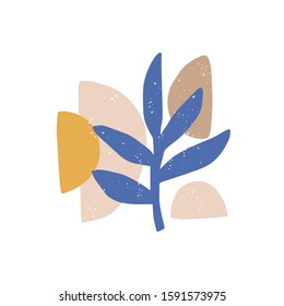 Abstract digital shapes. Scandinavian minimalism style. Contemporary fantasy print, modern t shirt design element. Trendy geometric figures print. Flat vector illustration isolated on white background