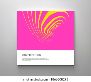 Abstract digital signal form. Sound wave and line in a circle. Striped background with ripple effect. Vector illustration for cover, poster, flyer or banner.