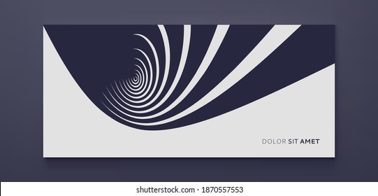 Abstract digital signal form. Sound wave and line in a circle. Striped background with ripple effect. Vector illustration for cover, poster, flyer or banner.