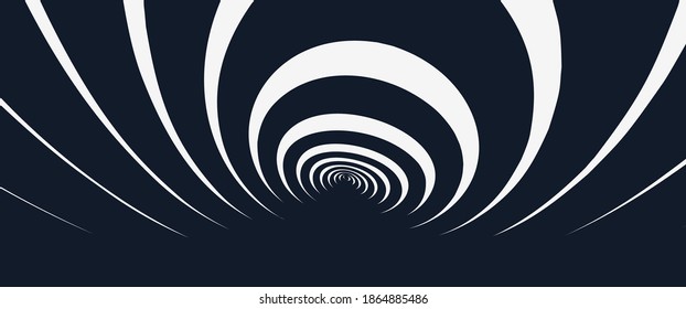 Abstract digital signal form. Striped background with ripple effect. Sound wave and line in a circle. Vector illustration for cover, poster, flyer or banner.