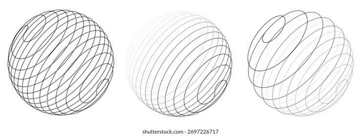 Esferas Digitais Abstratas — Visualização Do Globo De Linhas 3D Dot, Estrutura De Rede De Dados, Conceito De Geometria Futurista