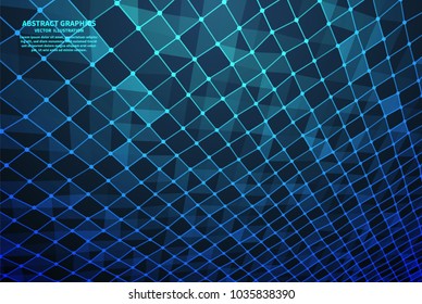 Abstract digital surface, vector illustration. Network connections with points and lines. Abstract technology background.