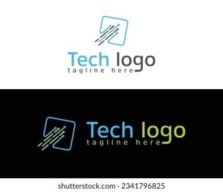 Abstract digital tech modern logo design.