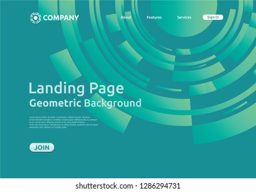 Abstract Digital Techno Landing Page Template. Tech Background.
