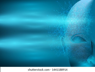 Abstract digital and technological background. Artificial Intelligence in the experimental analytical process.