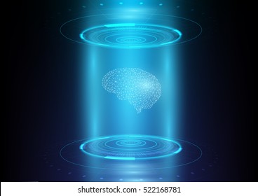 Abstract digital and technological background. Artificial Intelligence in the experimental laboratory.