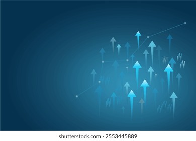 Abstract digital and technology background. The Arrow with light effect that can use to present data flow and innovation.