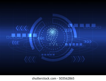 Abstract digital and technology background. Artificial Intelligence.