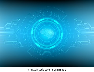 Abstract digital and technology background. Artificial Intelligence with the circuit design.