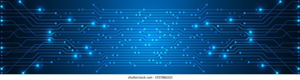 Abstract Digital Technology Background, blue circuit board pattern, microchip, power line