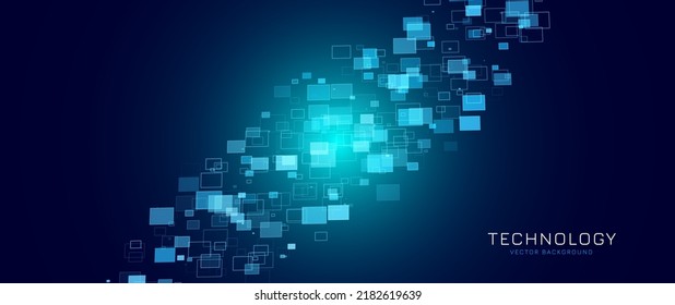 Resumen del fondo de la tecnología digital. Fondo del Ciberespacio Azul. Cartel Futurista estilo alta tecnología. Ilustración vectorial.