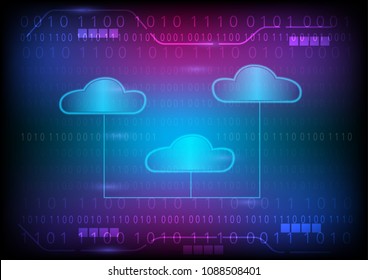 Abstract digital and technology background. The cloud computing concept with binary code.