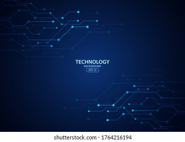 Abstract digital technology background concept with technology line light effects. Vector illustration