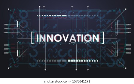 Abstract digital technology background. Creative hud ui template with virtual sci fi interface elements.