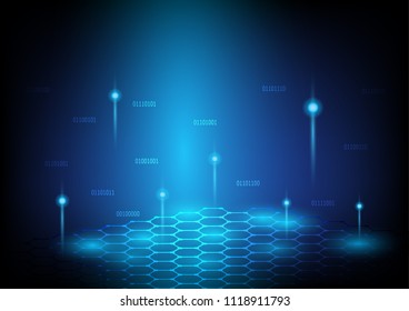 Abstract digital technology background with cyber security  and binary code that can use to present protection and  innovation system concept. Vector illustration