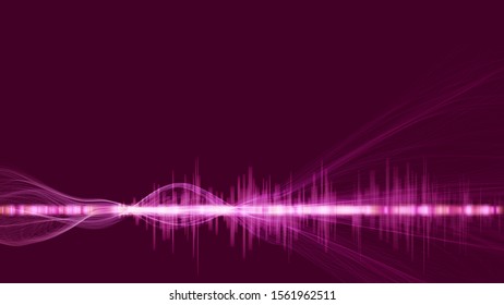 Abstract digital technology background. Futuristic sci-fi user interface concept with digital wave form and lines 