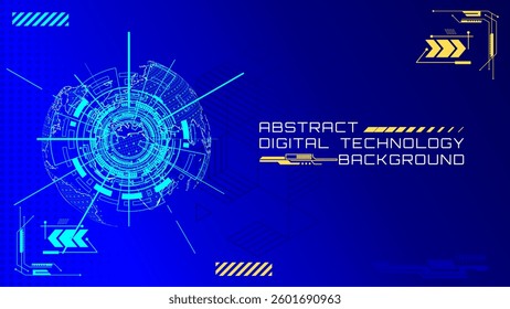 Abstract digital technology background with futuristic cyber eye screen interface