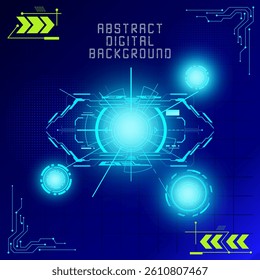 Abstract digital technology background with futuristic cyber eye screen interface