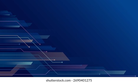 Tecnologia digital abstrata Fundo no estilo azul futurista