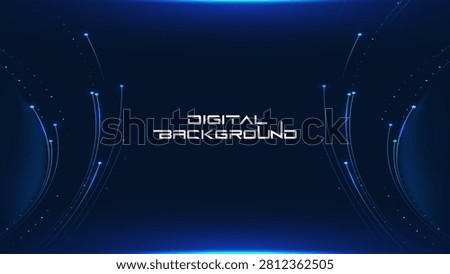 Abstract Digital Technology Background. Futuristic AI Network Concept with Data Connection, Glowing Light Effects, Modern Communication System, Cyber Technology, Cloud Computing, and Business Innovation Design.