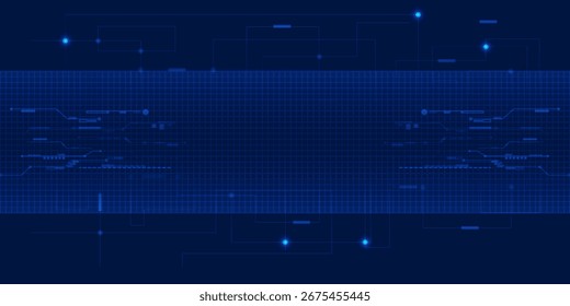 Abstract digital technology background with hi tech digital grid and circuit patterns.Futuristic technology concepts.Vecotor illustrations.