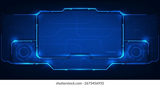 Fondo de tecnología digital Abstractas con línea de cuadrícula de alta tecnología y paneles de tecnología. Conceptos de tecnología futurista. Ilustraciones vectoriales.