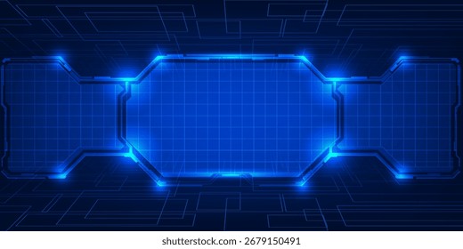 Abstrakter digitaler Technologiehintergrund mit hochtechnischem Digitalpanel und Rahmen.Futuristische Technologiekonzepte.Vektorgrafiken.