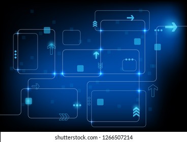 Abstract digital technology background with line and light explosion, Vector illustration
