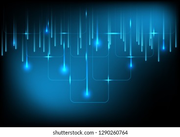 Abstract digital technology background with line and light explosion, Vector illustration
