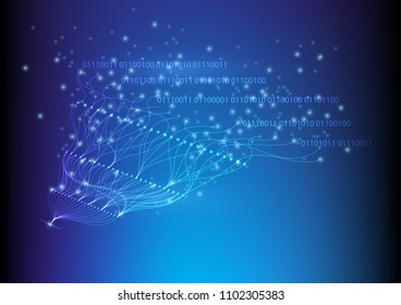 Abstract Digital and technology background. Machine learning with neural network concept.