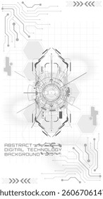 Abstract Digital Technology Background Modern Gray and White Design