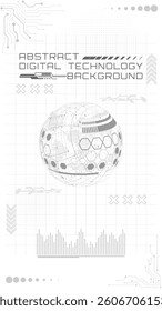 Abstract Digital Technology Background Modern Gray and White Design