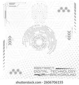 Abstract Digital Technology Background Modern Gray and White Design