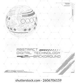 Abstract Digital Technology Background Modern Gray and White Design