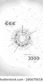 Abstract Digital Technology Background Modern Gray and White Design