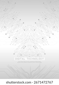 Fondo de Tecnología digital Abstractas Diseño moderno gris y blanco.