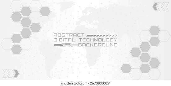 Tecnologia digital abstrata Fundo moderno cinza e branco Design.