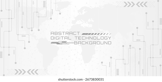 Abstract Digital Technology Background Modern Gray and White Design.