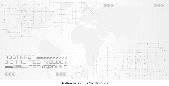 Fondo de Tecnología digital Abstractas Diseño moderno gris y blanco.