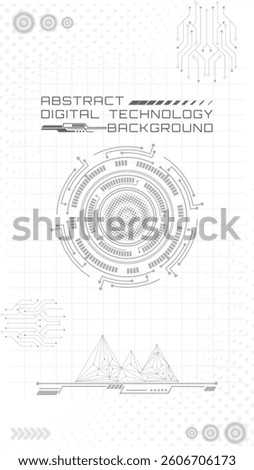 Abstract Digital Technology Background Modern Gray and White Design