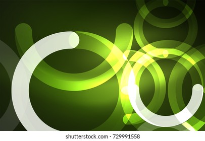 Abstract digital technology background, round shape with glowing effects on dark space