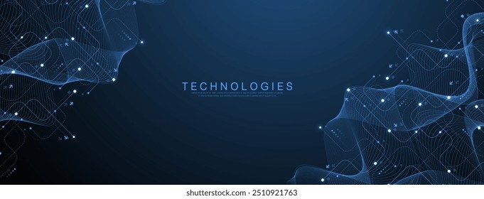 Abstract digital technology background. Digital tech motherboard texture design. Engineering circuit board concept for poster, header, banner, website, presentation