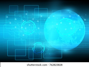 Abstract digital and technology background. World of communication.