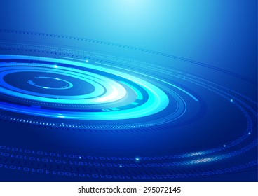 Abstract Digital Technology Blue Background, Vector Illustration