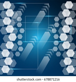 Abstract digital technology concept blue background. vector illustration. eps10