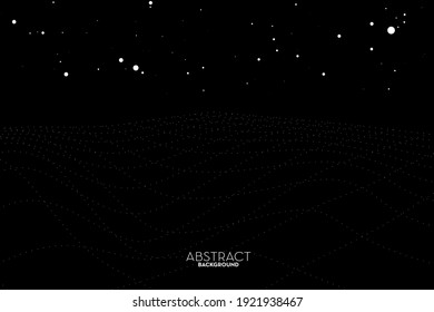 Abstract digital technology concept, flowing line, smooth particle wave, big data techno, design concept background and wallpaper, vector eps
