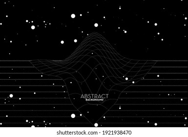 Abstract digital technology concept, flowing line, smooth particle wave, big data techno, design concept background and wallpaper, vector eps

